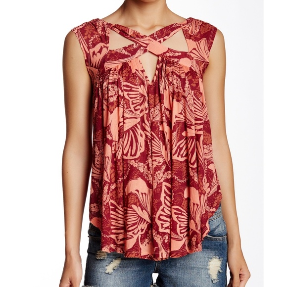 Free People Sugar Cane Criss Cross Tank Sz L NWT - Picture 7 of 8